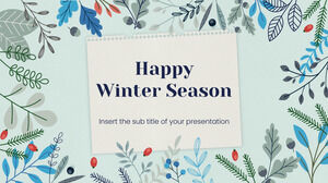 Darmowy szablon prezentacji szczęśliwego sezonu zimowego — motyw prezentacji Google i szablon programu PowerPoint