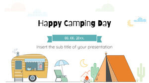 Бесплатный шаблон презентации Happy Camping Day – тема Google Slides и шаблон PowerPoint