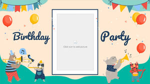 قالب عرض تقديمي مجاني لبطاقة عيد ميلاد سعيد - سمة شرائح Google وقالب PowerPoint