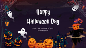 Happy Halloween Day Kostenlose Präsentationsvorlage – Google Slides-Design und PowerPoint-Vorlage