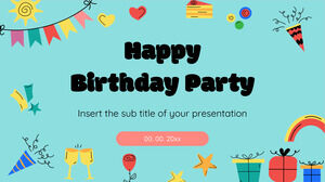 Modello di presentazione gratuito per la festa di buon compleanno - Tema di diapositive di Google e modello di PowerPoint