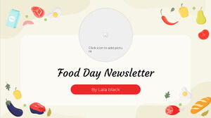 Food Day Newsletter Kostenlose Präsentationsvorlage – Google Slides-Design und PowerPoint-Vorlage
