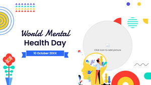 Conception de présentation gratuite pour la journée de la santé mentale pour le thème Google Slides et le modèle PowerPoint