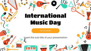 Бесплатный шаблон презентации Международного дня музыки – тема Google Slides и шаблон PowerPoint