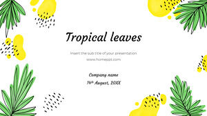 熱帶樹葉免費演示模板 - Google 幻燈片主題和 PowerPoint 模板