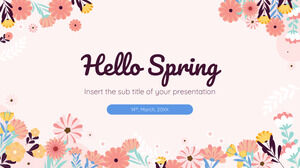 Modelo de apresentação gratuito Hello Spring – Tema do Google Slides e modelo do PowerPoint