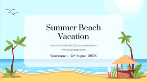 夏日海滩假期免费演示模板 - Google 幻灯片主题和 PowerPoint 模板