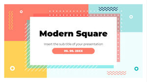 Plantilla de presentación gratuita moderna cuadrada - Tema de Google Slides y plantilla de PowerPoint