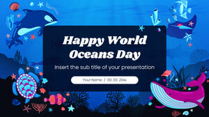 Șablon de prezentare gratuit pentru Ziua Mondială a Oceanelor Fericite – Tema Prezentări Google și șablon PowerPoint