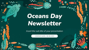 Dünya Okyanuslar Günü Bülteni Ücretsiz Sunum Şablonu – Google Slaytlar Teması ve PowerPoint Şablonu