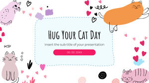 Modèle de présentation gratuit Hug Your Cat Day - Thème Google Slides et modèle PowerPoint