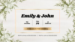 花の結婚式の招待状カード無料プレゼンテーション テンプレート – Google スライドのテーマと PowerPoint テンプレート