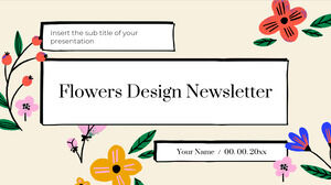 花卉设计时事通讯免费演示模板 - Google 幻灯片主题和 PowerPoint 模板