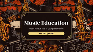 Modelo de apresentação gratuito de educação musical – Tema do Google Slides e modelo de PowerPoint