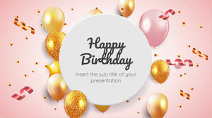 Doğum Günün Kutlu Olsun Ücretsiz Sunum Şablonu – Google Slaytlar Teması ve PowerPoint Şablonu