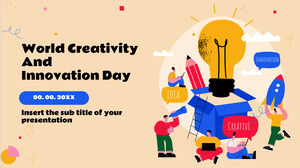 Modello di presentazione gratuito per la Giornata mondiale della creatività e dell'innovazione: tema di Presentazioni Google e modello PowerPoint