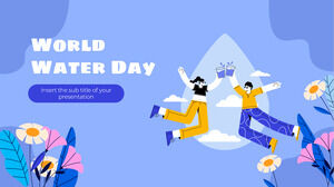 Design de apresentação gratuita do Dia Mundial da Água para o tema do Google Slides e modelo do PowerPoint