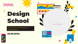 Design de prezentare gratuită pentru școala de design pentru tema Google Slides și șablon PowerPoint