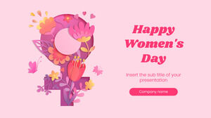 Google スライドのテーマと PowerPoint テンプレートの幸せな国際女性の日無料プレゼンテーション デザイン