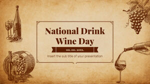 Бесплатный дизайн презентации Национального дня напитков и вина для темы Google Slides и шаблона PowerPoint