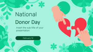 Design gratuit de prezentare pentru Ziua națională a donatorului pentru tema Google Slides și șablon PowerPoint