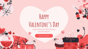 Google Slaytlar teması ve PowerPoint Şablonu için Sevgililer Günü Kartı Ücretsiz Sunum Tasarımı