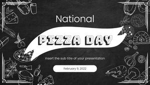 Design de apresentação gratuita do Dia Nacional da Pizza para o tema do Google Slides e modelo do PowerPoint