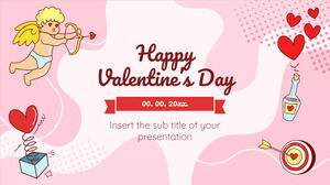 Design de apresentação gratuita do dia dos namorados para o tema do Google Slides e modelo do PowerPoint