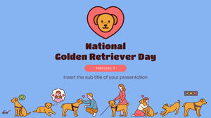 Design de prezentare gratuit pentru Ziua Națională a Golden Retriever pentru tema Prezentări Google și șablon PowerPoint