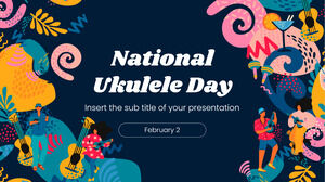 Diseño de presentación gratuita del Día nacional del ukelele para el tema de Google Slides y la plantilla de PowerPoint