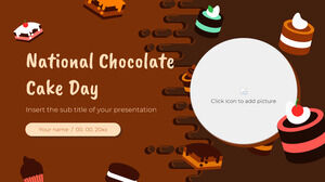 تصميم عرض تقديمي مجاني ليوم كعكة الشوكولاتة الوطني لموضوع شرائح Google وقالب PowerPoint