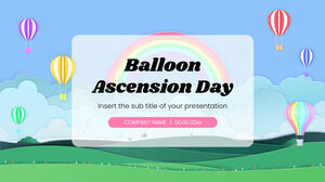 Design de apresentação do dia da ascensão do balão para o tema do Google Slides e modelo do PowerPoint