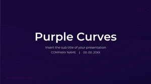 Google幻燈片主題的紫色曲線演示設計和PowerPoint模板