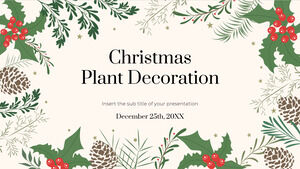 Google幻燈片主題和PowerPoint模板的聖誕植物裝飾免費演示文稿背景設計