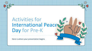 Activités pour la Journée internationale de la paix pour le pré-K