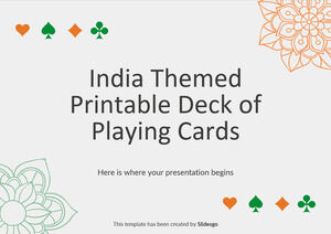 Jeu de cartes à jouer imprimable sur le thème de l'Inde