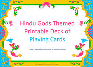 Mazzo di carte da gioco stampabile a tema divinità indù