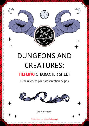 Dungeons and Creatures: hoja de personaje de Tiefling
