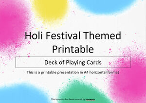 Mazzo di carte da gioco stampabile a tema Holi Festival