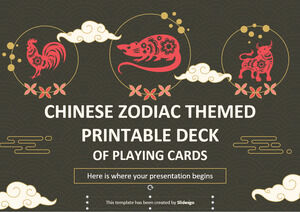 中國十二生肖主題可印刷撲克牌
