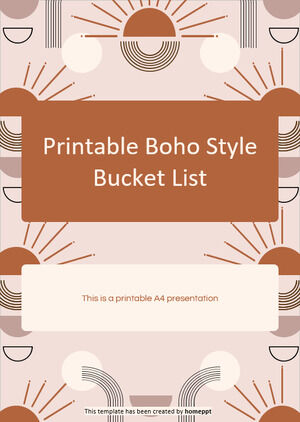 Printable Boho Style Bucket List