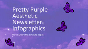 Инфографика информационного бюллетеня Pretty Purple Aesthetic