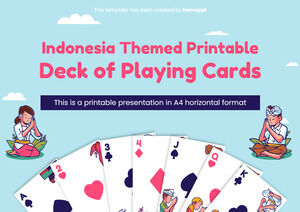 Pachetă de cărți de joc imprimabilă tematică Indonezia