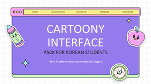حزمة واجهة كارتونية للطلاب الكوريين