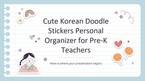 Netter koreanischer Gekritzel-Aufkleber-persönlicher Organizer für Pre-K-Lehrer