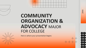 Organizare comunitară și advocacy Major pentru colegiu