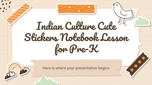 Pelajaran Notebook Stiker Lucu Budaya India untuk Pra-K