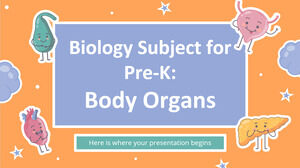 Sujet de biologie pour le pré-K : Organes du corps