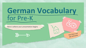 Pre-K için Almanca Kelime Bilgisi