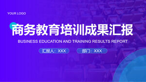 Blue business education and training results report ppt template